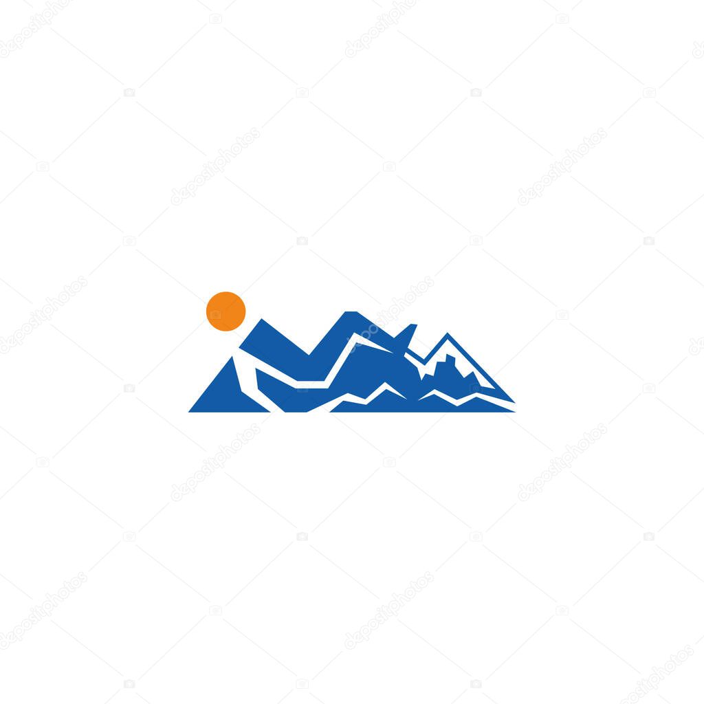 Man on the mountain logo design.
