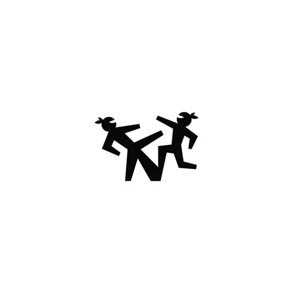 Savaşan ninjalar ve N harfi logo tasarımı.