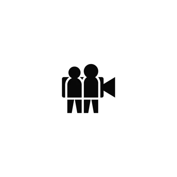 İnsanlar ve video kamera logo tasarım kombinasyonu.