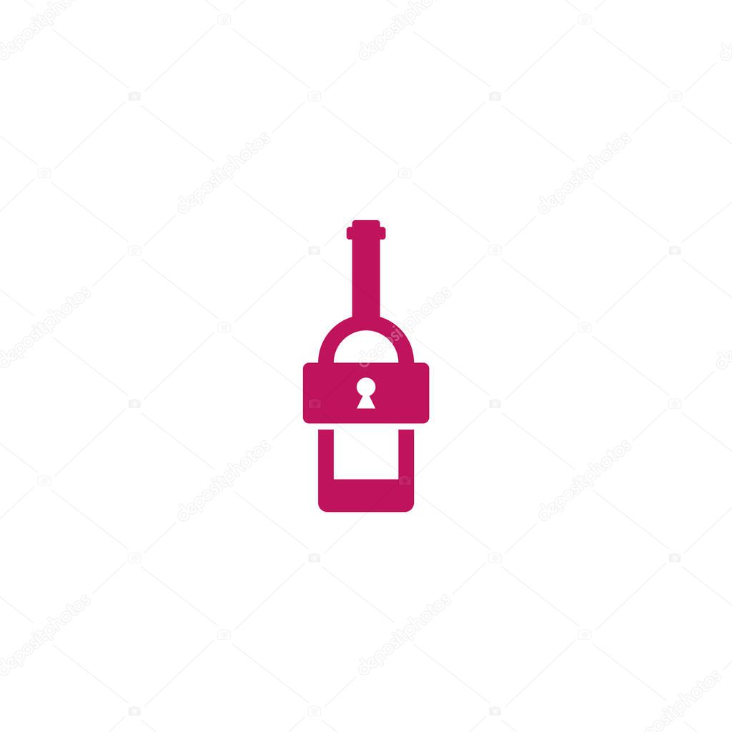Protected bottle wine logo design.