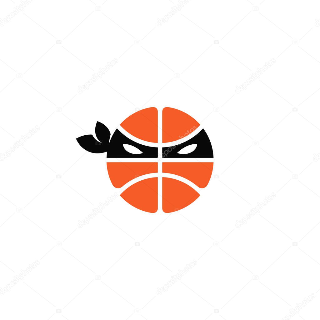 Ninja basketball ball logo design concept.