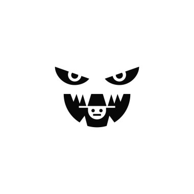 Canavar çeneli şapkalı adam logo tasarımı.