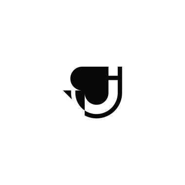 J harfi ve maça logo tasarımı kombinasyonu.