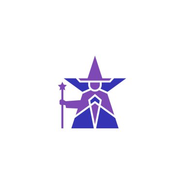 Yıldız Sihirbazı yaratıcı logo tasarımı.