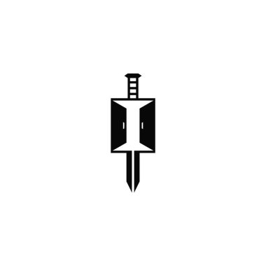 Kılıç ve açık kapılar logo tasarımı.