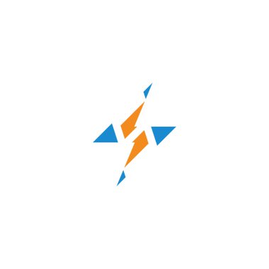 S harfi ve yıldırım şirketi logosu tasarımı.