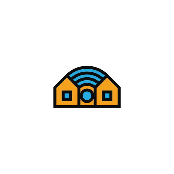 Wifi sinyal evi logo tasarımı konsepti.