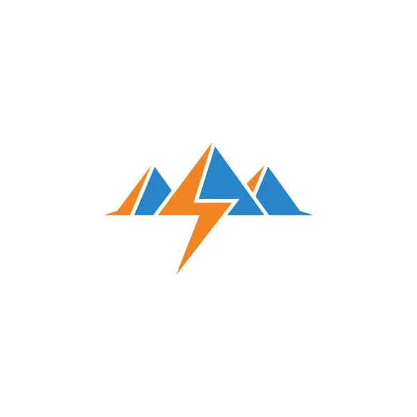 Elektrikli piramit logo tasarımı kavramı.