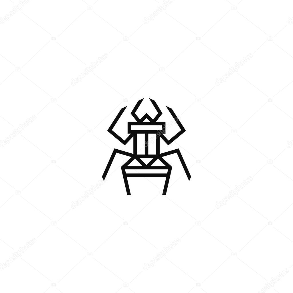 Spider chair logo design concept.