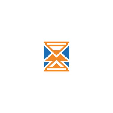 E- posta zarfı ve kum saati logosu tasarımı.