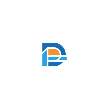 D harfi ve çekiç aracı logosu tasarımı.
