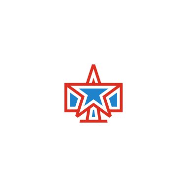 Bilgisayar yıldızı şirket logosu tasarımı.