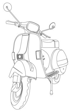 Vektörde klasik vespa anahatları