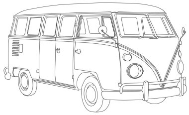 Vektörde klasik scooter çizgisi