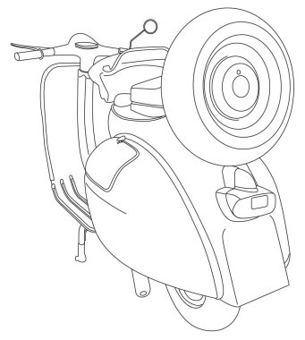 Vektörde klasik scooter çizgisi