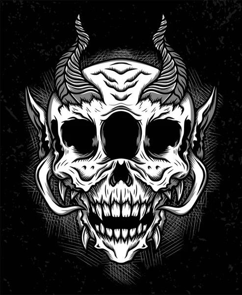 Augen Skelett Teufel Illustration Designkonzepte — Stockvektor