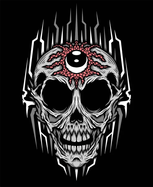 Skeleton Eye Devil Illustration Design Concepts — Stock Vector
