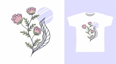 Pembe çizgiler, el çizimi tişört ve giyim tasarımı kavramları.