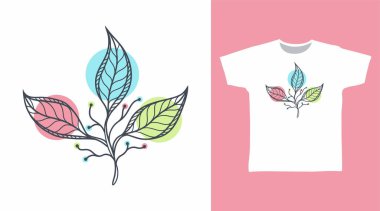 Elle çizilmiş tişörtler ve giyim tasarımı konsepti bırakır