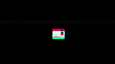 Arızalı kimlik pasaport ikonu canlandırması. Siber saldırı zararlı yazılım hackleme cihazı antivirüs şifreleme gürültü konseptini bozuyor. Yüksek kalite 4k görüntü