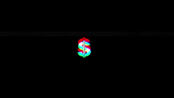 Εικονογράφηση Εικονιδίου Glitch Money Κυβερνοεπίθεση Κακόβουλο Λογισμικό Hacking Bug Δυσλειτουργία — Αρχείο Βίντεο