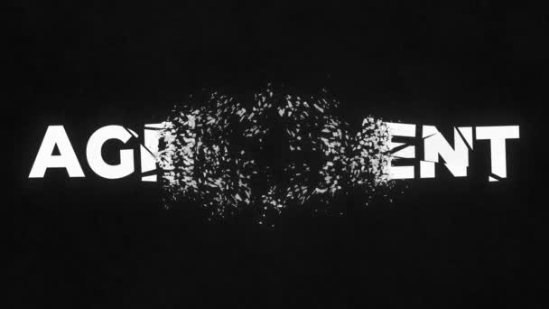 Ett Splittrat Ordavtal Explosionsskadad Loop Animation Alfakanal Högkvalitativ Film — Stockvideo