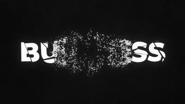 破碎的文字业务 爆炸破裂的循环动画 阿尔法频道高质量的4K镜头 — 图库视频影像