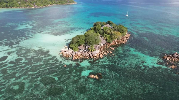 Seychellen Blick Auf Küste Und Meer Von Oben — Stockfoto