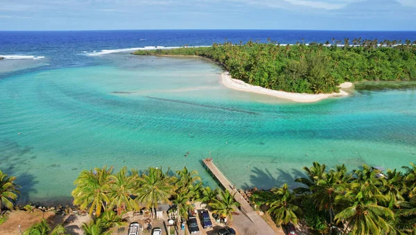 Cook Islands Rarotonga Schöner Blick Auf Die Küste Von Oben — Stockfoto