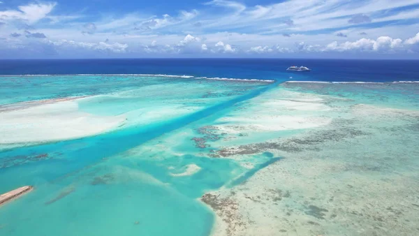 Cook Islands Rarotonga Schöner Blick Auf Die Küste Von Oben — Stockfoto
