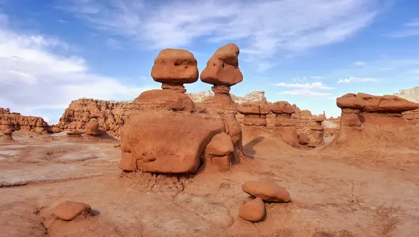 stock image Goblin Valley, abstract rock formations in a national park in Utah, USA. Beautiful nature