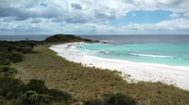 Tazmanya, Avustralya Yukarıdan güzel deniz manzarası.