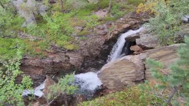 Waterfall video in a rocky gorge in the beautiful Norwegian mountains