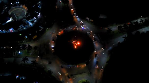 Kleurrijk Uitzicht Vanuit Lucht Nacht Het Verkeer Bij Citra Raya — Stockvideo