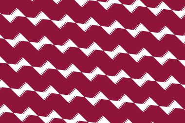 Katar 'ın ulusal bayrağının renklerinde geometrik desen. Katar 'ın Renkleri.