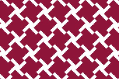 Katar 'ın ulusal bayrağının renklerinde geometrik desen. Katar 'ın Renkleri.