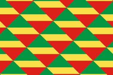 Kongo Cumhuriyeti bayrağının renklerinde geometrik desen. Kongo Cumhuriyeti 'nin renkleri.