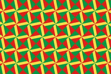 Kongo Cumhuriyeti bayrağının renklerinde geometrik desen. Kongo Cumhuriyeti 'nin renkleri.