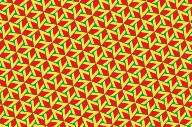 Kongo Cumhuriyeti bayrağının renklerinde geometrik desen. Kongo Cumhuriyeti 'nin renkleri.