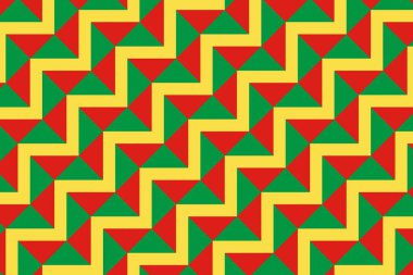 Kongo Cumhuriyeti bayrağının renklerinde geometrik desen. Kongo Cumhuriyeti 'nin renkleri.
