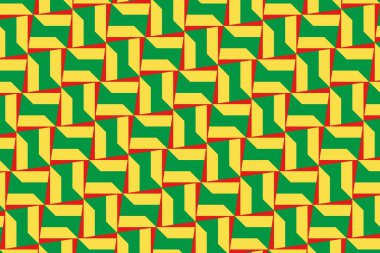 Kongo Cumhuriyeti bayrağının renklerinde geometrik desen. Kongo Cumhuriyeti 'nin renkleri.