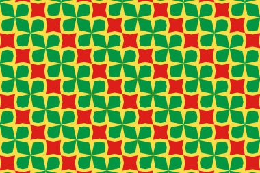 Kongo Cumhuriyeti bayrağının renklerinde geometrik desen. Kongo Cumhuriyeti 'nin renkleri.