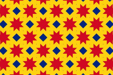 Romanya bayrağının renklerinde geometrik desen. Romanya 'nın renkleri.