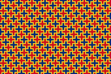 Romanya bayrağının renklerinde geometrik desen. Romanya 'nın renkleri.