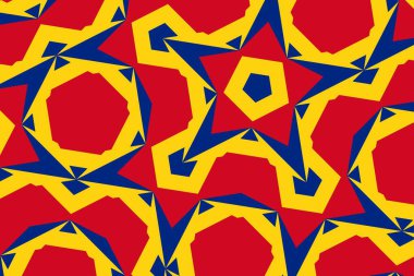 Romanya bayrağının renklerinde geometrik desen. Romanya 'nın renkleri.