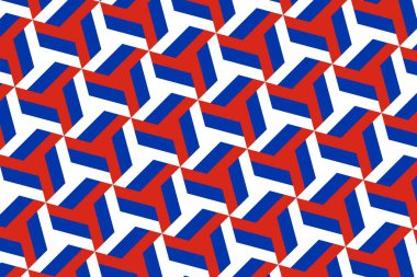 Rusya bayrağının renklerinde geometrik desen. Rusya 'nın renkleri.