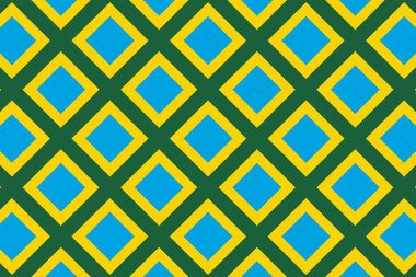 Ruanda bayrağının renklerinde geometrik desen. Ruanda 'nın renkleri.