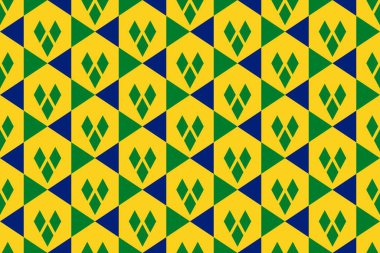 Saint Vincent ve Grenadinler 'in ulusal bayrağının renklerinde geometrik desen. Saint Vincent ve Grenadines 'in renkleri.