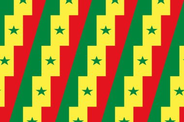 Senegal bayrağının renklerinde geometrik desen. Senegal 'in renkleri.