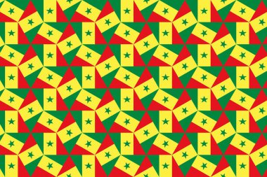 Senegal bayrağının renklerinde geometrik desen. Senegal 'in renkleri.